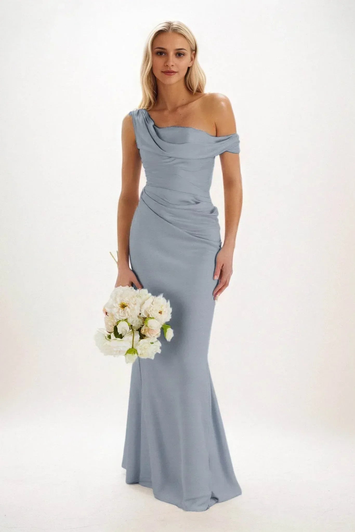 Sheath-Column Maxi Luxe Satin Dress CB0815CS - COCOMELODY